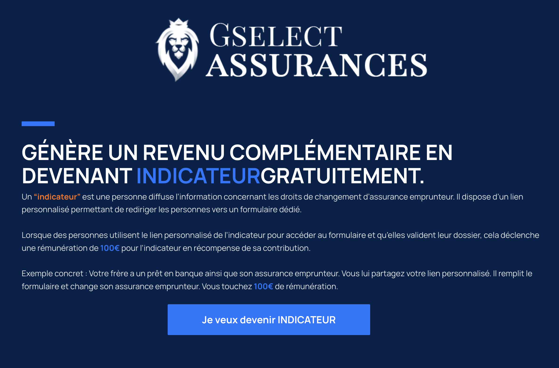 Aperçu du site indicateurs